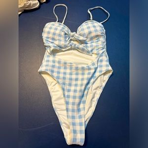 Plaid One-Piece Never Worn. XS fits tight Swim